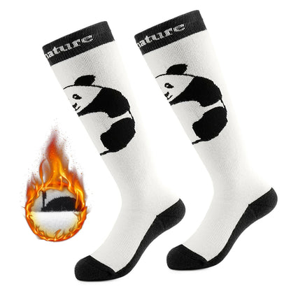 Kids Panda Ski Socks with Heat Retaining for Winter Sports