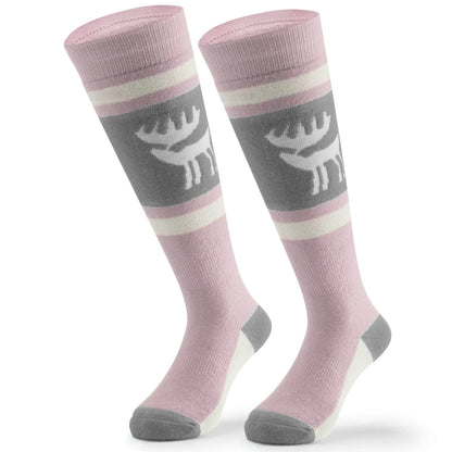 Wool Blend Kids Ski Socks, Knee-high Warm Thermal Snowboard Skating Socks for Boys & Girls