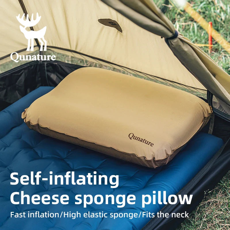 Self-Inflating Cheese Sponge Pillow with 3D High Elastic Support