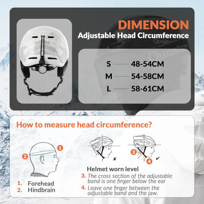 Ski Helmet with Adjustable Ventilation and Detachable Liner for Winter Sports