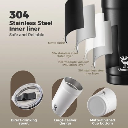 Stainless Steel Coffee Cup with Eco-Friendly Design, 6-Hour Thermal Performance for Hot & Cold Drinks