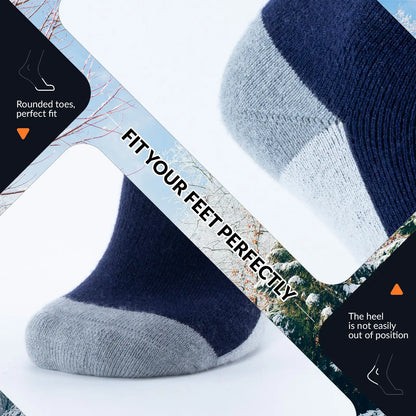 Thermal Wool Blend Ski Socks, Cold Weather Knee-high Warm Socks for Winter
