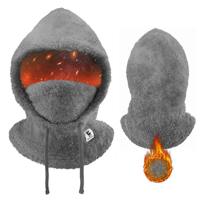 Qunature Thermal Fleece Helmet Liner – Windproof Balaclava Hood for Skiing and Winter Sports