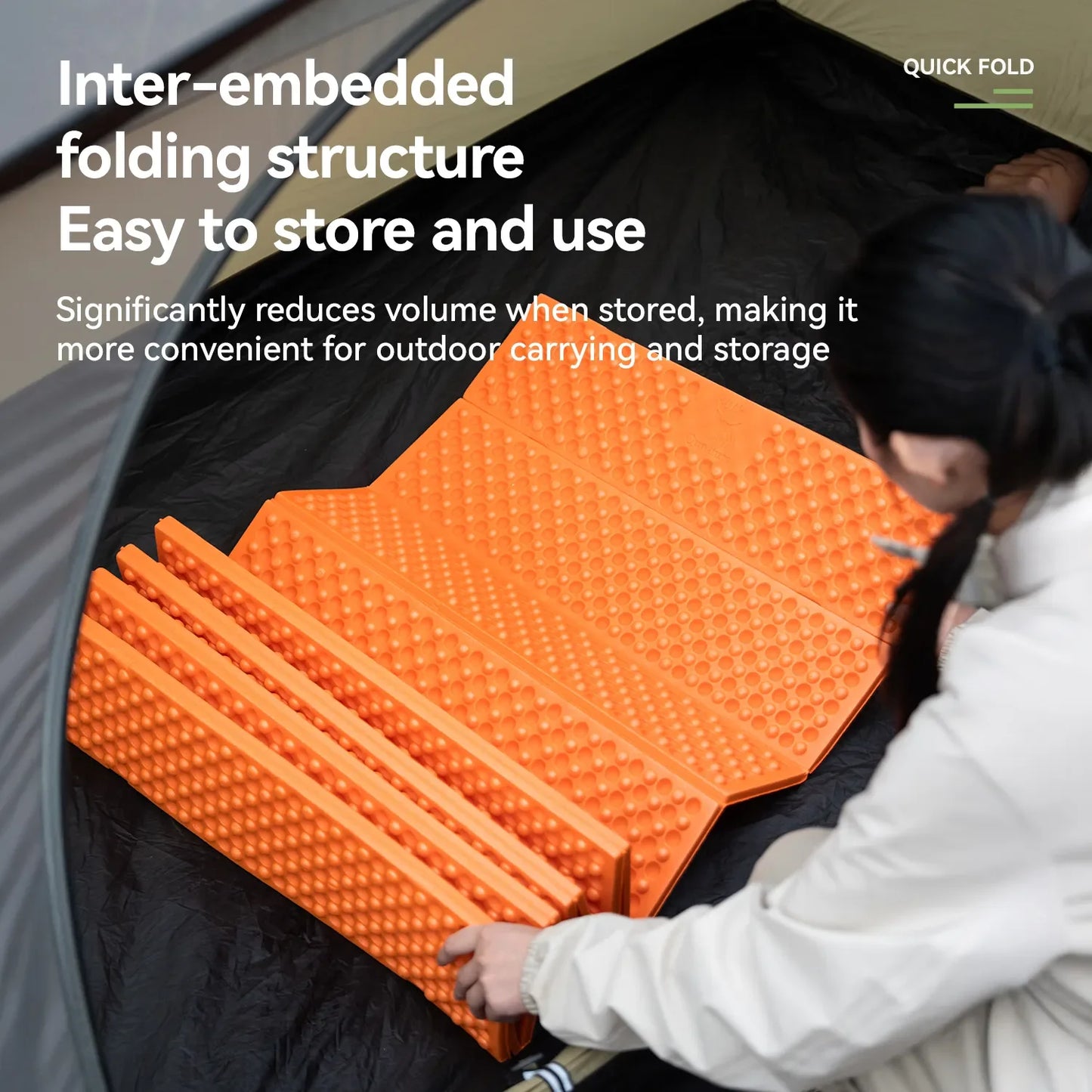Ultralight Folding Sleeping Pad Waterproof R-Value 1.8 for Camping & Hiking