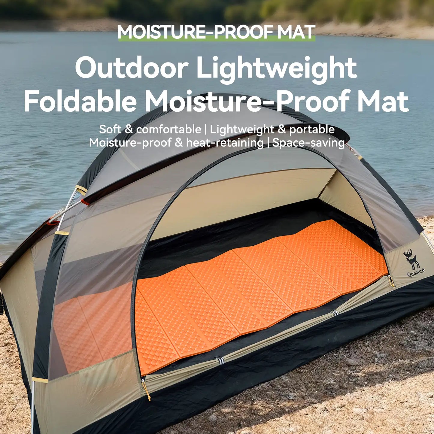 Ultralight Folding Sleeping Pad Waterproof R-Value 1.8 for Camping & Hiking