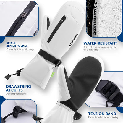 Windproof Full-Palm Ski Gloves with Touchscreen Grip