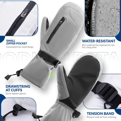 Windproof Full-Palm Ski Gloves with Touchscreen Grip