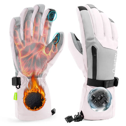 Waterproof Insulated Split-Finger Ski Gloves with Touchscreen Design
