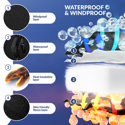 Waterproof Insulated Split-Finger Ski Gloves with Touchscreen Design