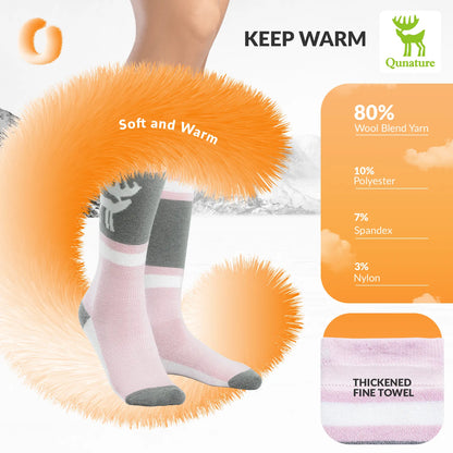 Wool Ski Socks Winter Warmth Shock Absorption for Skiing Comfort