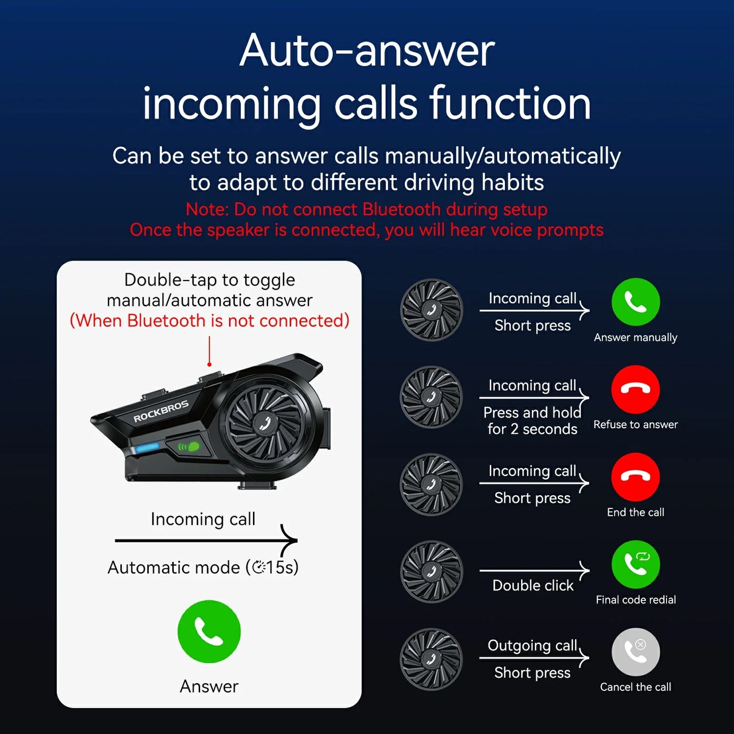 R1 Motorcycle Bluetooth Communication System Headset Helmet Speakers