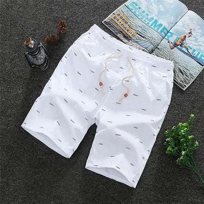 Men's Cotton Summer Shorts - Drawstring Casual Beach Shorts