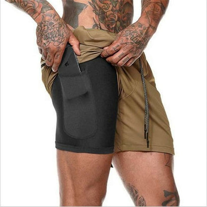 Men's Lightweight Quick Dry 2-in-1 Compression Running Shorts