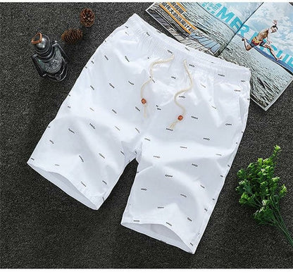 Men's Cotton Summer Shorts - Drawstring Casual Beach Shorts