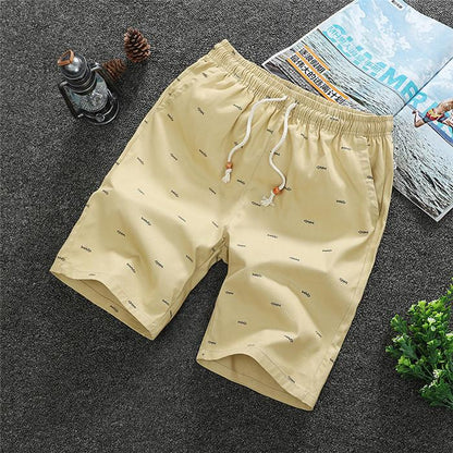 Men's Cotton Summer Shorts - Drawstring Casual Beach Shorts