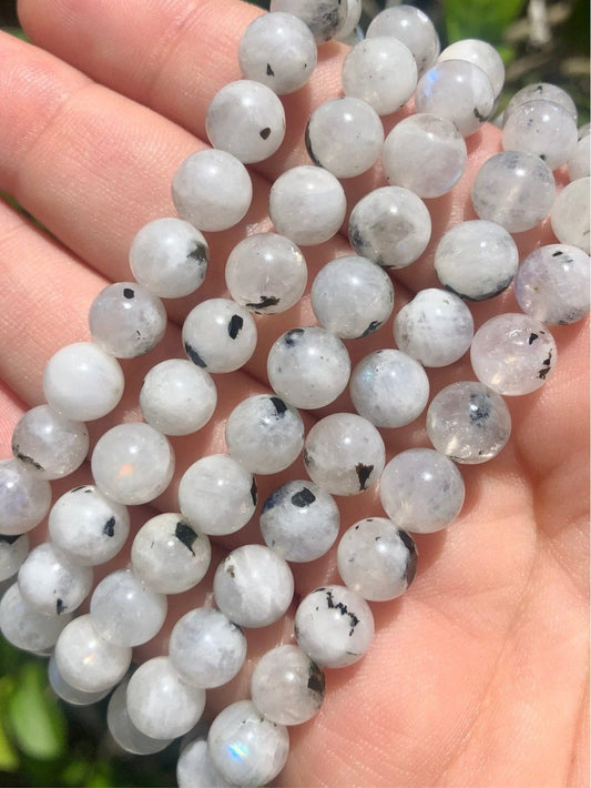 Rainbow Moonstone 8mm Bead Bracelet – Feminine Energy & Intuition