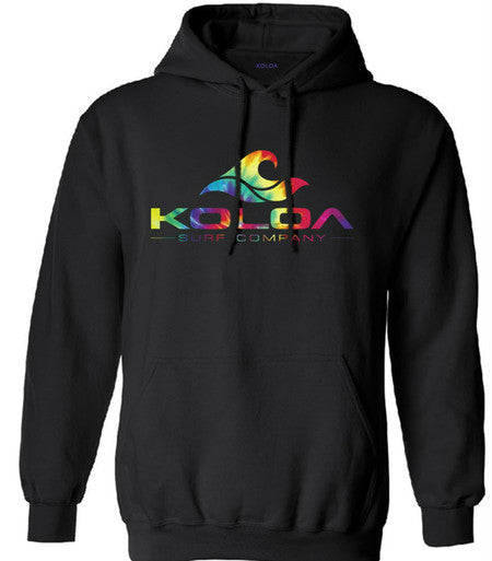 Koloa Surf Rainbow Wave Logo Black Pullover Hoodie