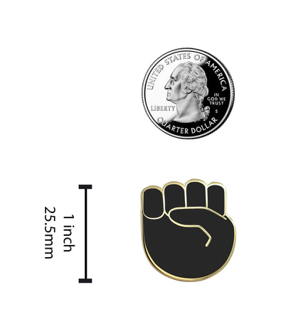 Raised Fist Emoji - Black &amp; Gold Enamel Pin