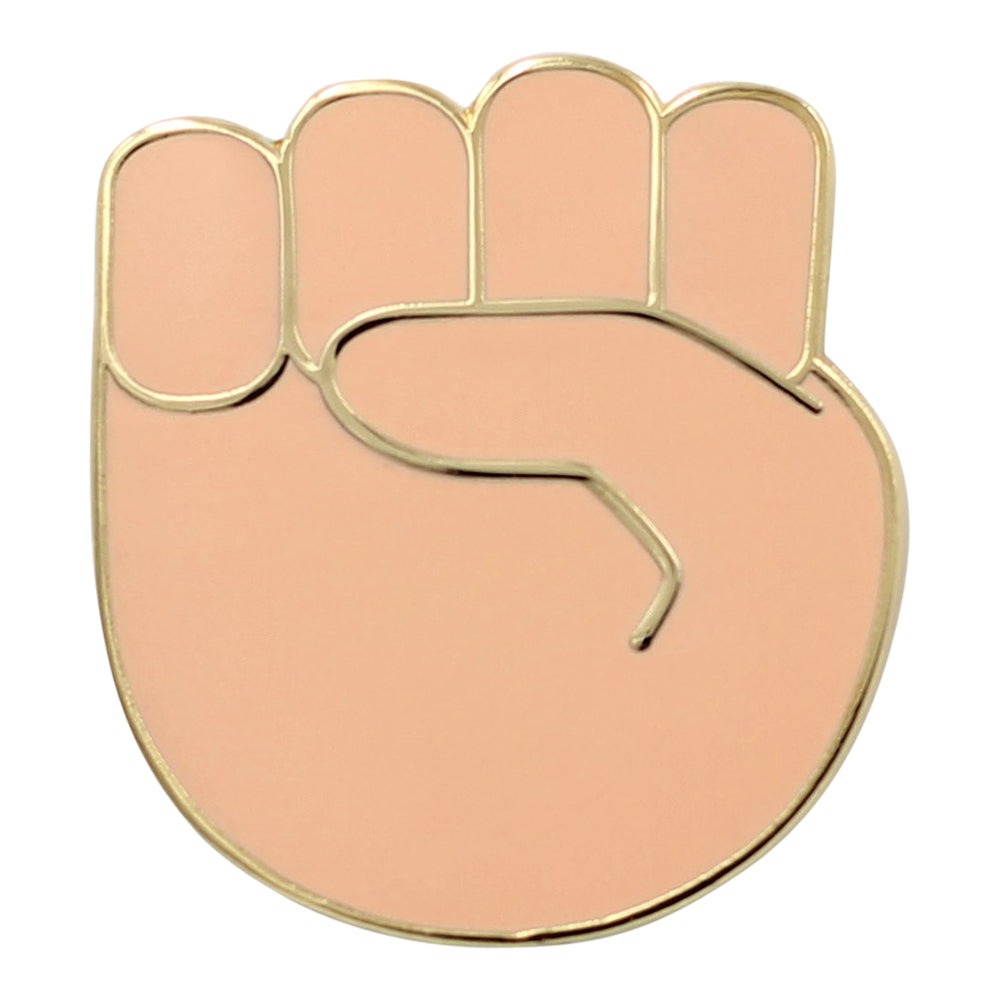 Raised Fist Emoji - Black &amp; Gold Enamel Pin