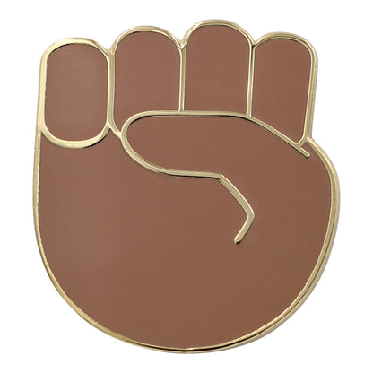 Raised Fist Emoji - Black &amp; Gold Enamel Pin