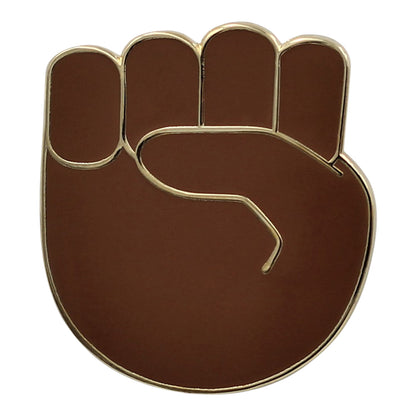 Raised Fist Emoji - Black &amp; Gold Enamel Pin