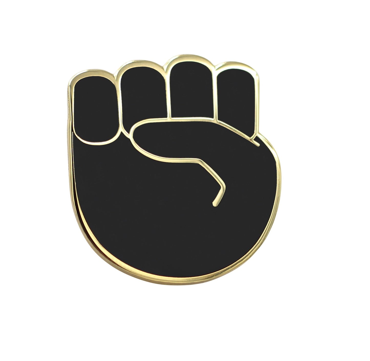Raised Fist Emoji - Black &amp; Gold Enamel Pin