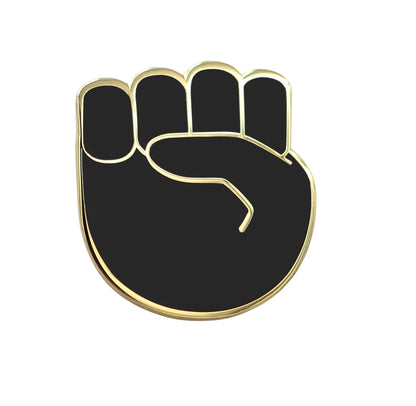 Raised Fist Emoji - Black &amp; Gold Enamel Pin