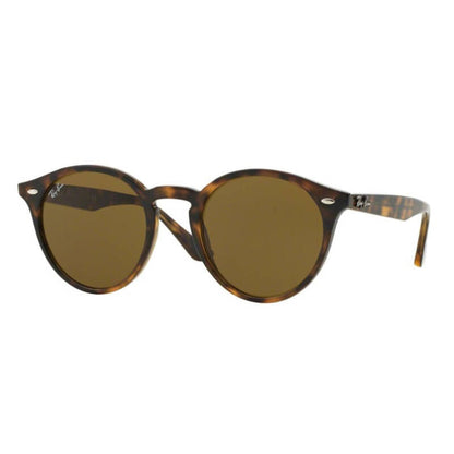 Ray-Ban 0RB2180 Round Havana Sunglasses with Dark Brown Lenses 49mm