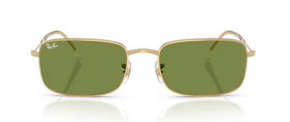 Ray-Ban 0RB3746 Square Sunglasses Gold Frame Green Lens 59mm
