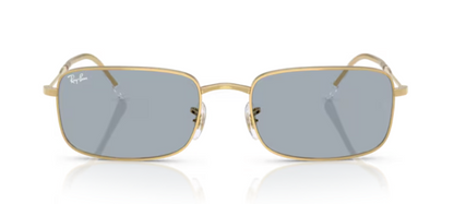 Ray-Ban 0RB3746 Rectangular Men's Sunglasses Gold/Blue 59mm