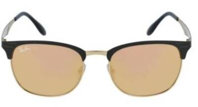 Ray-Ban 3538 187/2Y Square Metal Sunglasses with Rose Mirror Lenses