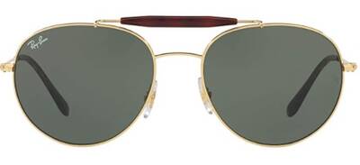 Ray-Ban 3540 001 Gold Metal Round Sunglasses 56mm
