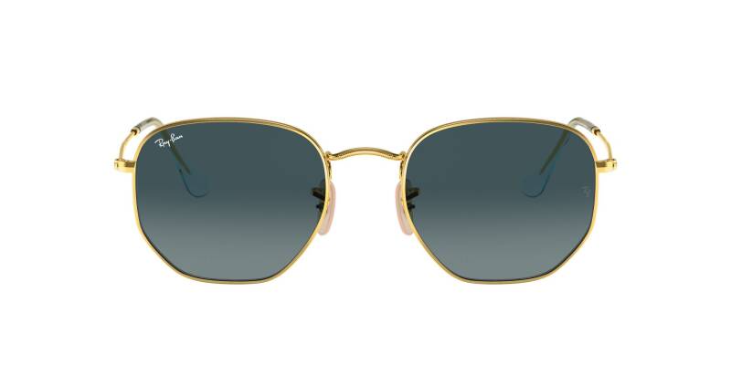 Ray-Ban 0RB3548N Hexagonal Blue Lens Metal Sunglasses 54mm