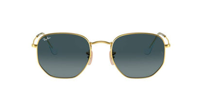 Ray-Ban 0RB3548N Hexagonal Blue Lens Metal Sunglasses 54mm