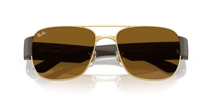 Ray-Ban 0RB3756 001/3359 Men's Metal Sunglasses with Brown Lenses