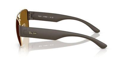 Ray-Ban 0RB3756 001/3359 Men's Metal Sunglasses with Brown Lenses