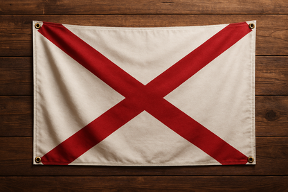 Alabama Flag with Grommets Along the Edges for Wall Hanging