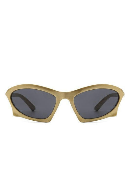 Rectangle Sport Geometric Wrap Around Sunglasses