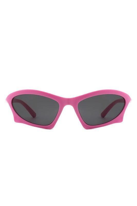 Rectangle Sport Geometric Wrap Around Sunglasses