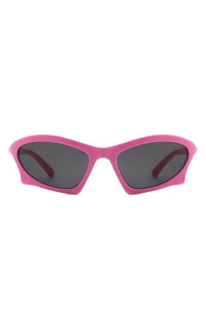 Rectangle Sport Geometric Wrap Around Sunglasses