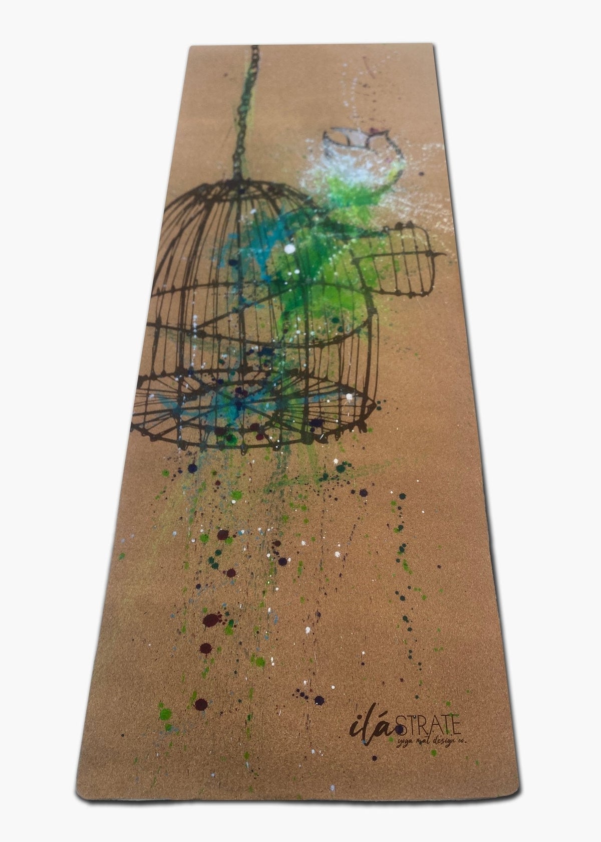 Release WANDERER Hand Painted Cork TRAVEL Yoga mat