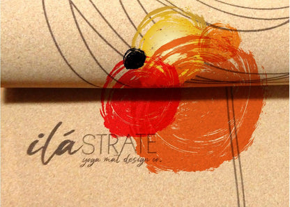 Release WANDERER Hand Painted Cork TRAVEL Yoga mat