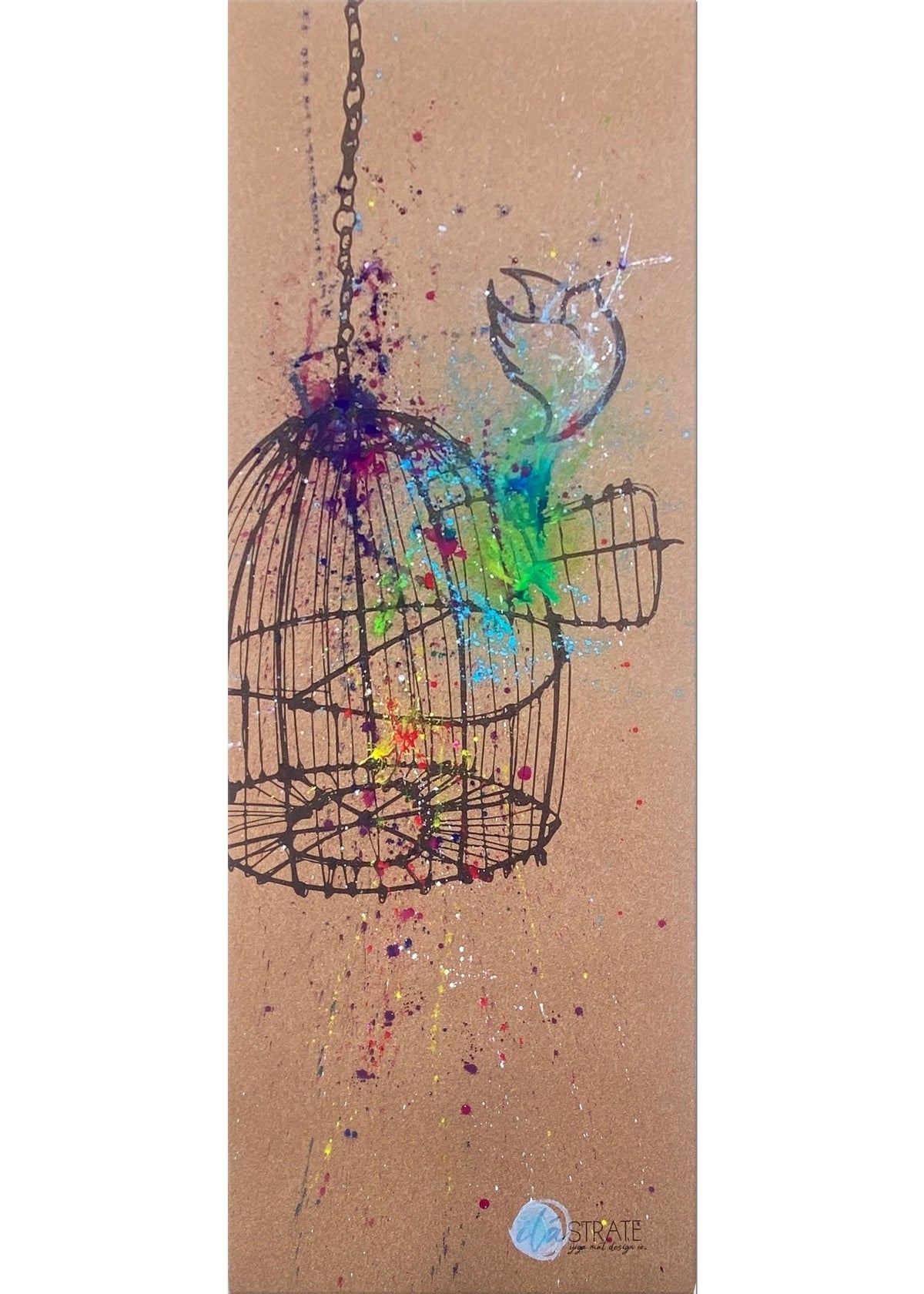 Release WANDERER Hand Painted Cork TRAVEL Yoga mat