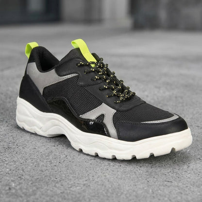 Kingside Mens Geoffrey Dad Sneaker Black Grey Neon, Size 12M
