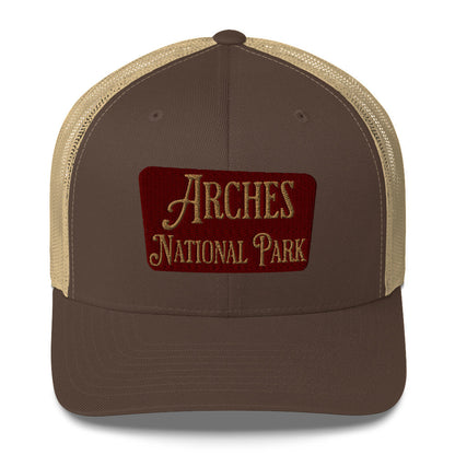 Arches Embroidered National Park Sign Trucker Hat