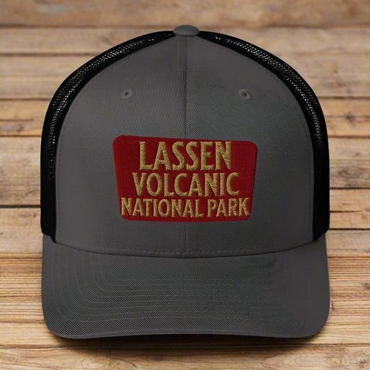 Lassen Volcanic National Park Sign Embroidered Trucker Hat