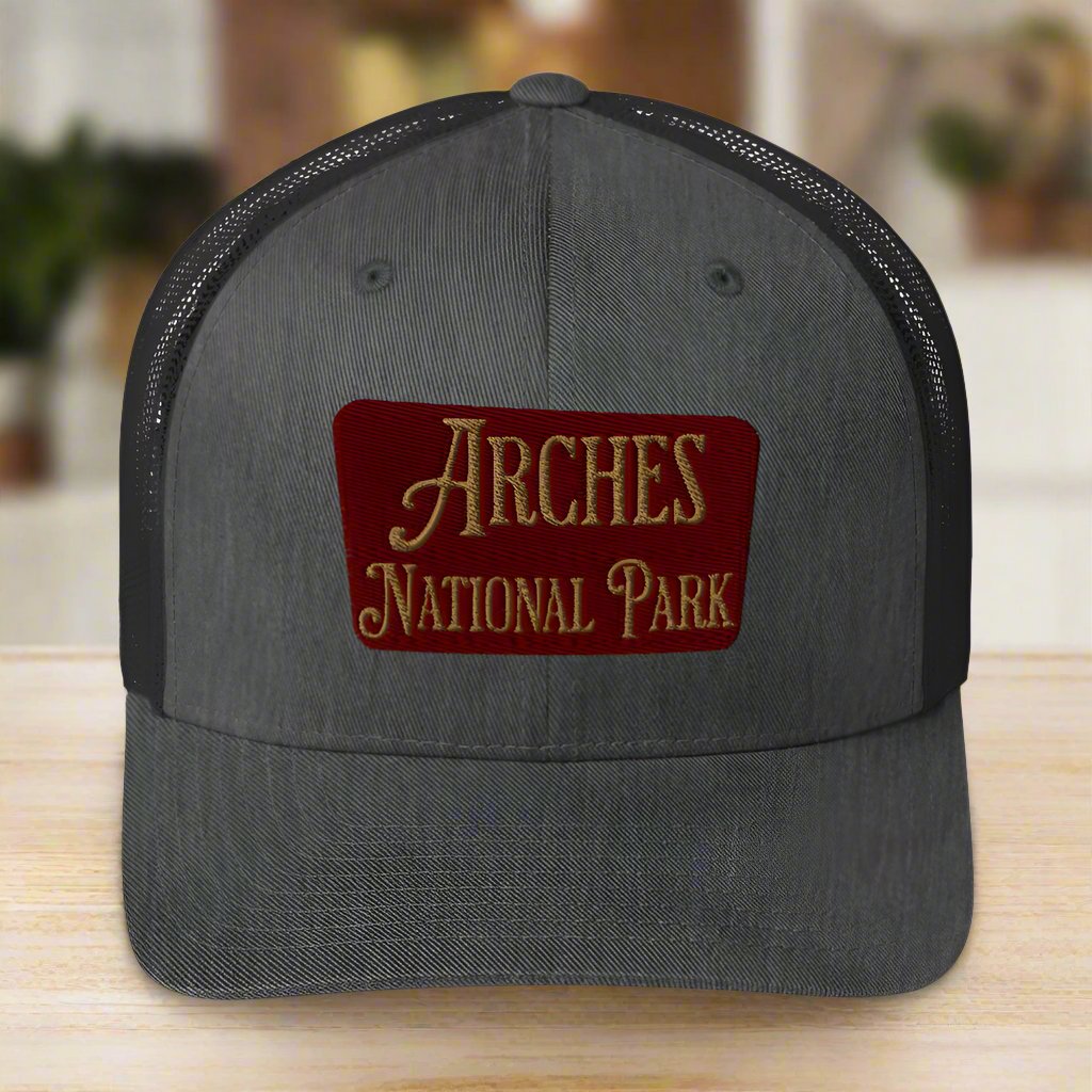 Arches Embroidered National Park Sign Trucker Hat