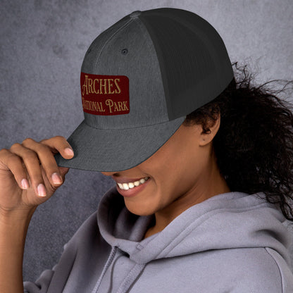 Arches Embroidered National Park Sign Trucker Hat