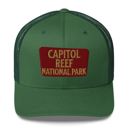 Capitol Reef National Park Sign Embroidered Trucker Hat