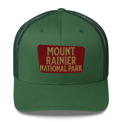 Mount Rainier National Park Sign Embroidered Trucker Hat